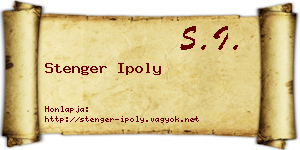 Stenger Ipoly névjegykártya